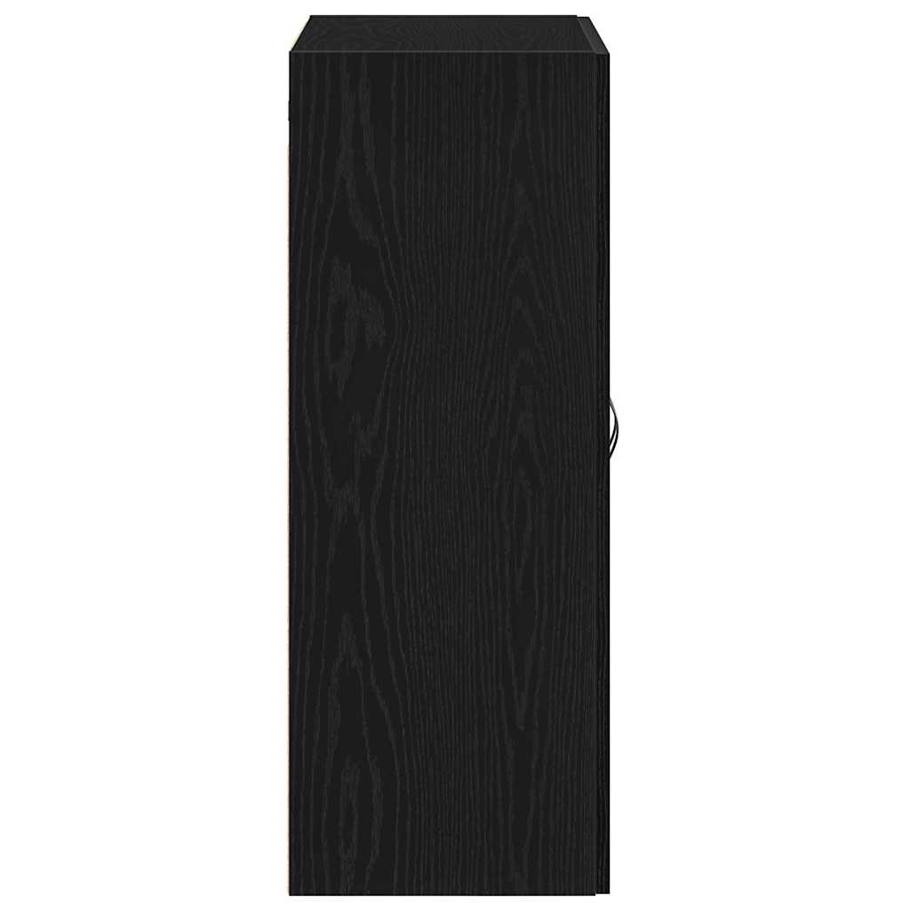 Wandkast Zwart Eiken 69,5 x 34 x 180 cm Bewerkt hout is nu te koop bij PeponiXL, paradijselijk wonen!