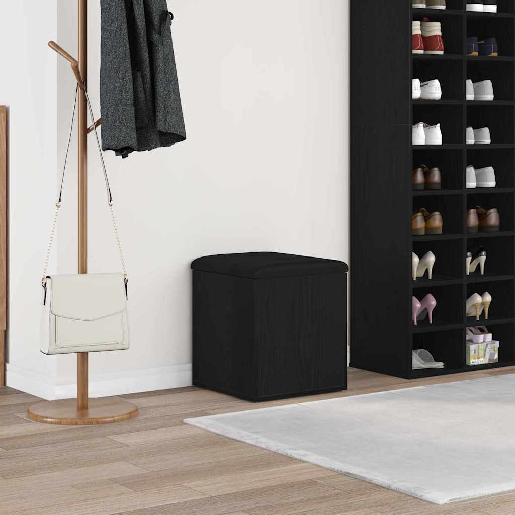 Opslagbank met opslag Zwart Eiken 42 x 42 x 45 cm Bewerkt hout is nu te koop bij PeponiXL, paradijselijk wonen!