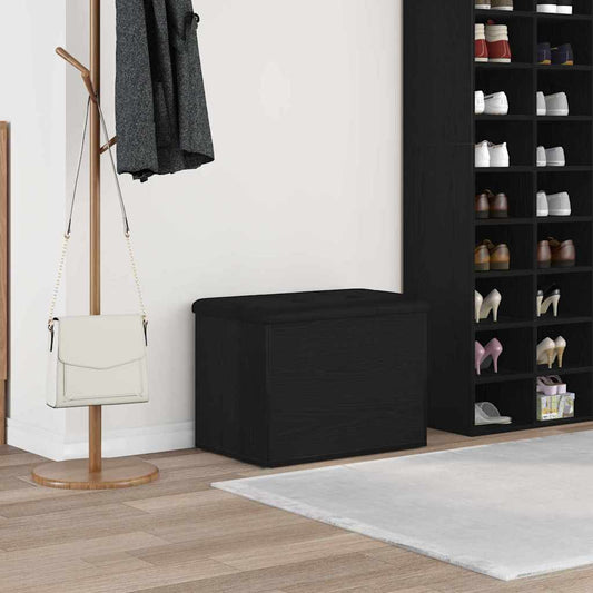 Opslagbank met opslag Zwart eiken 62 x 42 x 45 cm Bewerkt hout is nu te koop bij PeponiXL, paradijselijk wonen!