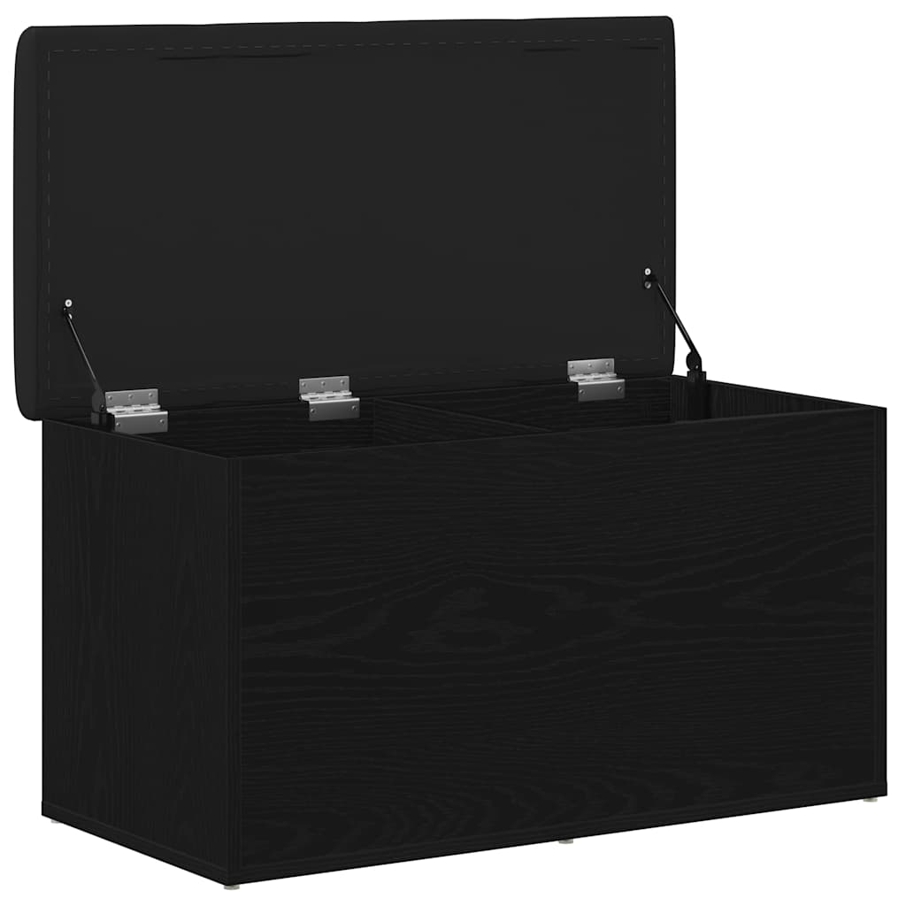 Opslagbank met opslag Zwart Eiken 82 x 42 x 45 cm Bewerkt hout is nu te koop bij PeponiXL, paradijselijk wonen!