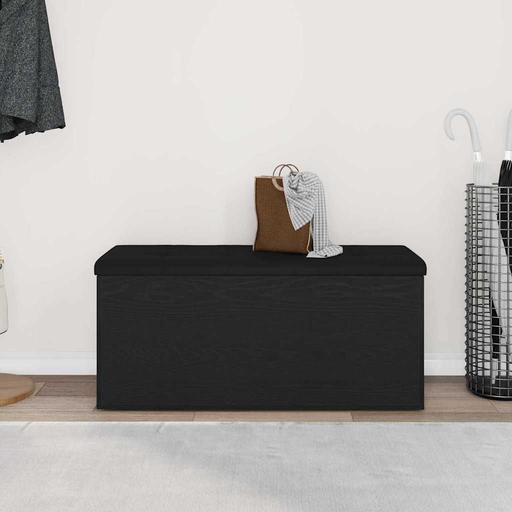 Opslagbank met opslag Zwart eiken 102 x 42 x 45 cm Bewerkt hout is nu te koop bij PeponiXL, paradijselijk wonen!
