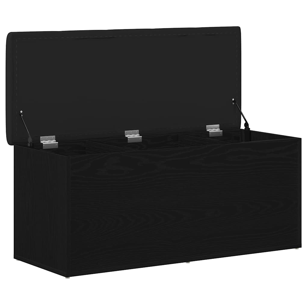 Opslagbank met opslag Zwart eiken 102 x 42 x 45 cm Bewerkt hout is nu te koop bij PeponiXL, paradijselijk wonen!