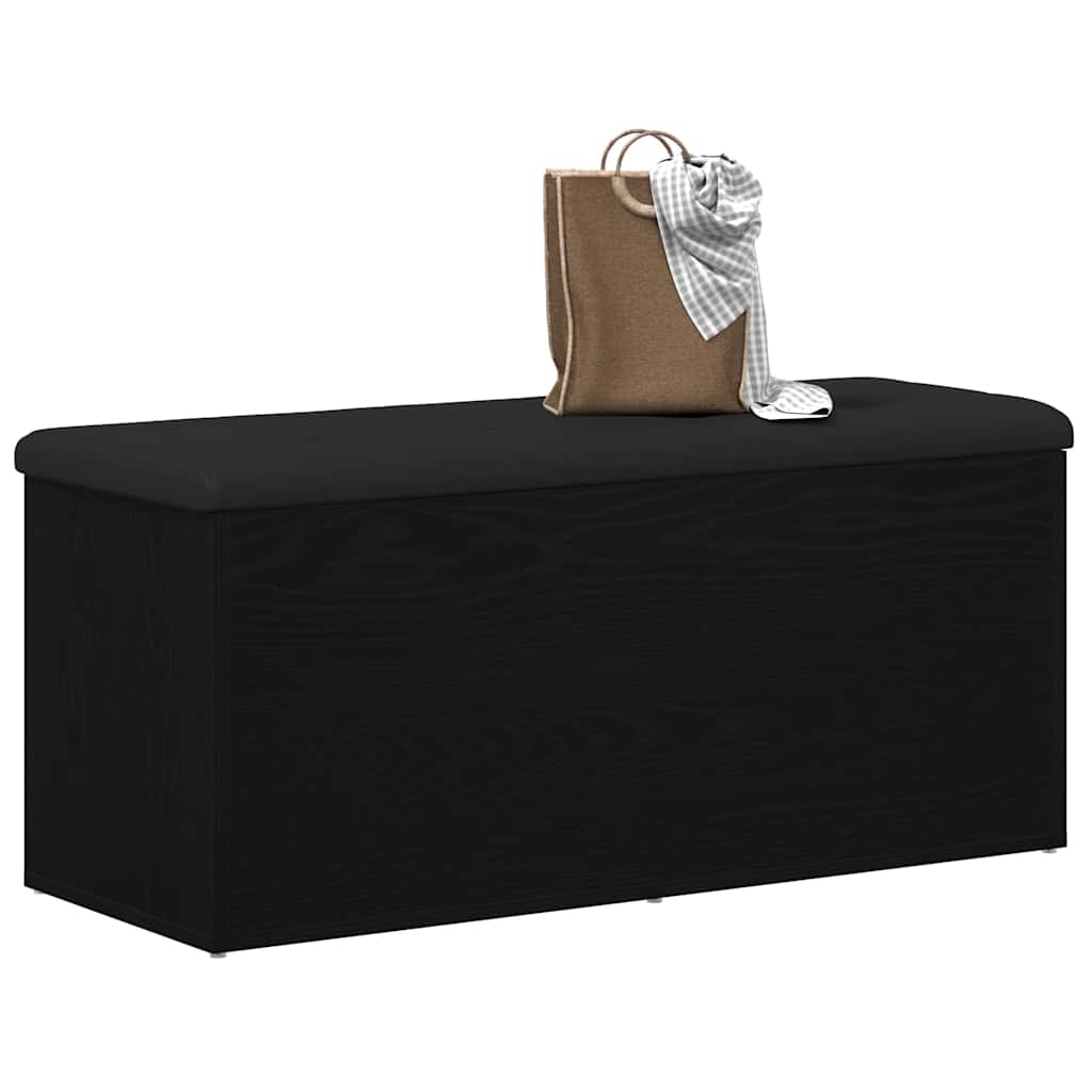 Opslagbank met opslag Zwart eiken 102 x 42 x 45 cm Bewerkt hout is nu te koop bij PeponiXL, paradijselijk wonen!