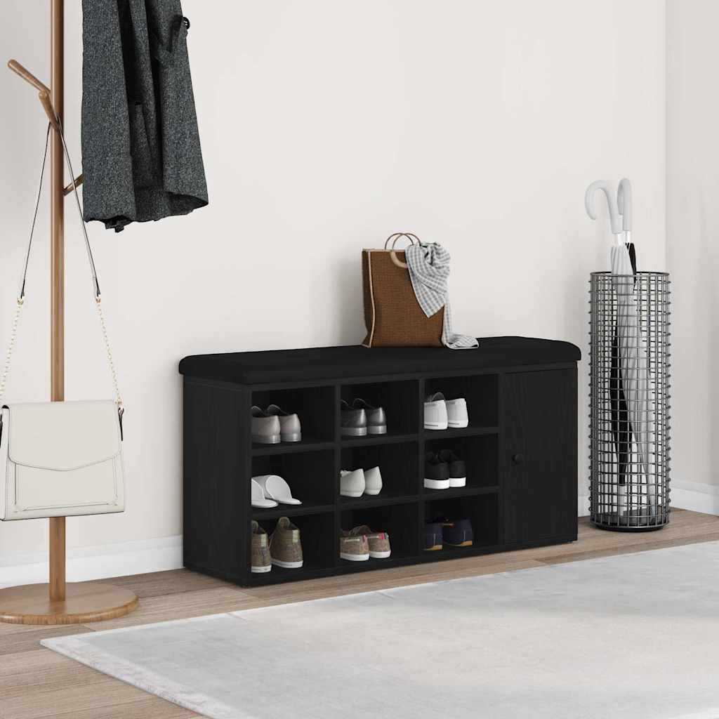 Opslagbank met plank Zwart Eiken 102 x 32 x 50 cm Bewerkt hout is nu te koop bij PeponiXL, paradijselijk wonen!
