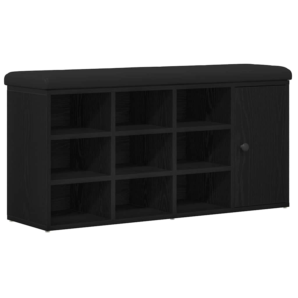 Opslagbank met plank Zwart Eiken 102 x 32 x 50 cm Bewerkt hout is nu te koop bij PeponiXL, paradijselijk wonen!