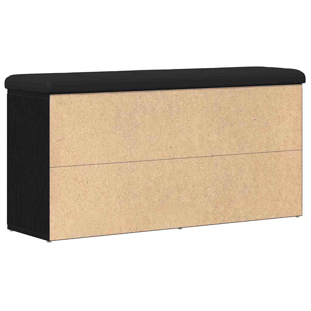Opslagbank met plank Zwart Eiken 102 x 32 x 50 cm Bewerkt hout is nu te koop bij PeponiXL, paradijselijk wonen!