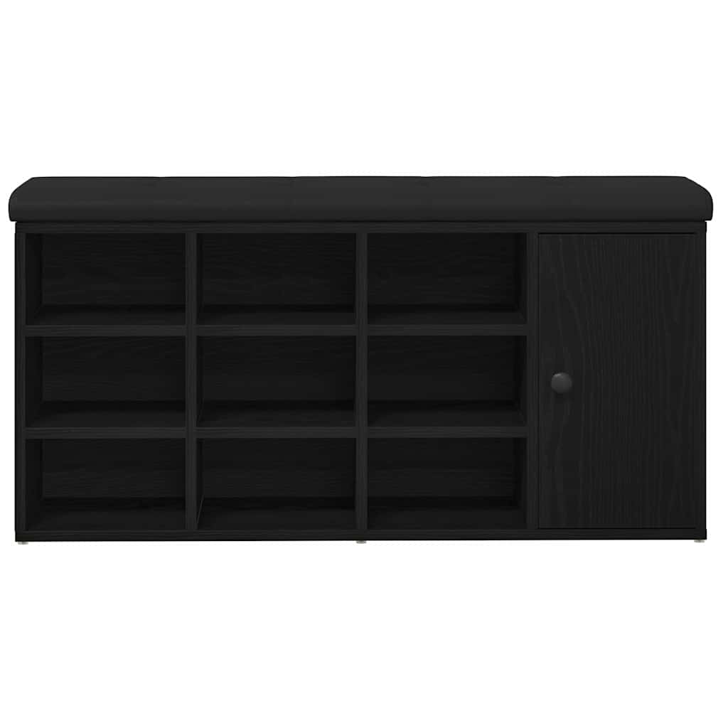 Opslagbank met plank Zwart Eiken 102 x 32 x 50 cm Bewerkt hout is nu te koop bij PeponiXL, paradijselijk wonen!
