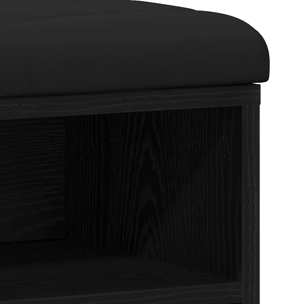 Schoenenbank met plank Zwart 80 x 30 x 48 cm Bewerkt hout is nu te koop bij PeponiXL, paradijselijk wonen!