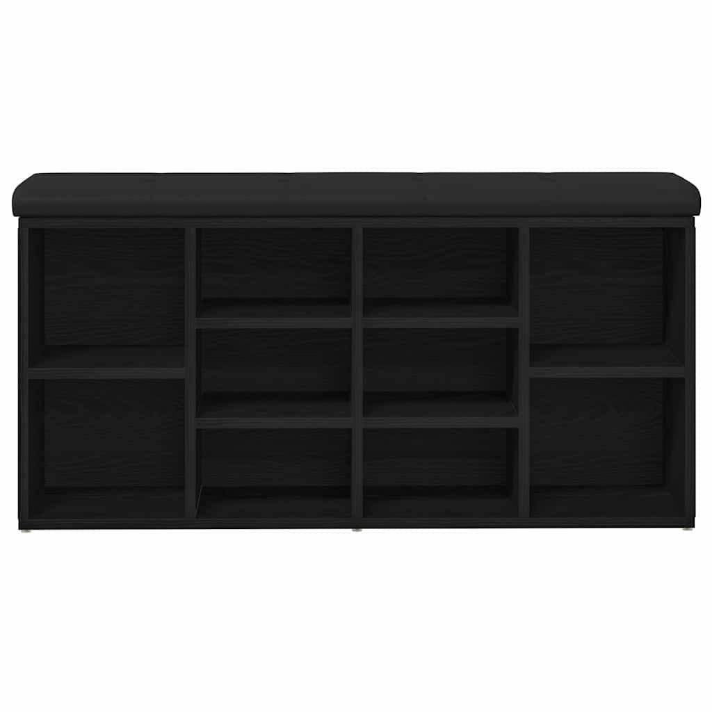 Schoenenbank Zwart Eiken 102 x 32 x 50 cm Bewerkt hout is nu te koop bij PeponiXL, paradijselijk wonen!