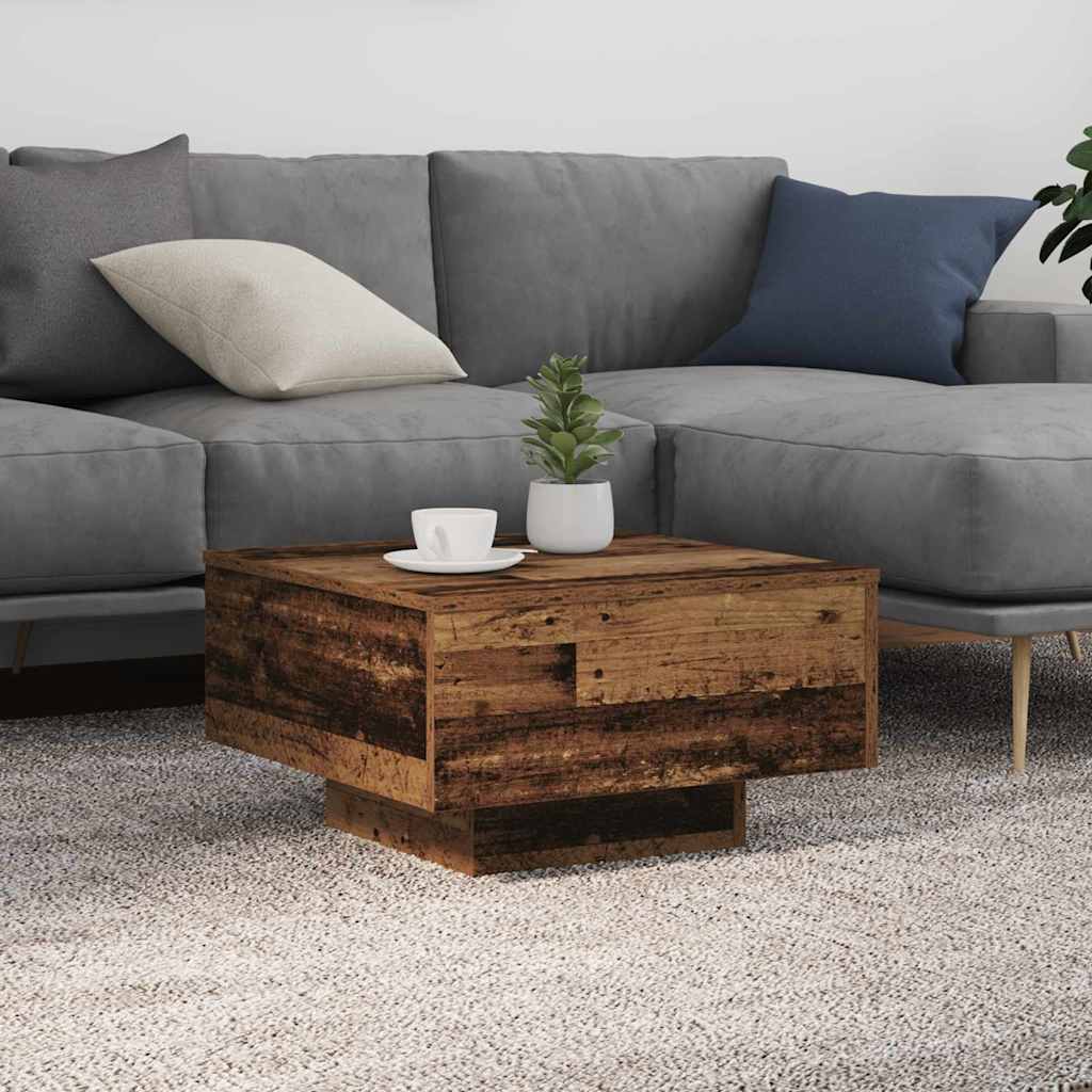 Salontafel Oudhout 55 x 55 x 31 cm Bewerkt hout is nu te koop bij PeponiXL, paradijselijk wonen!