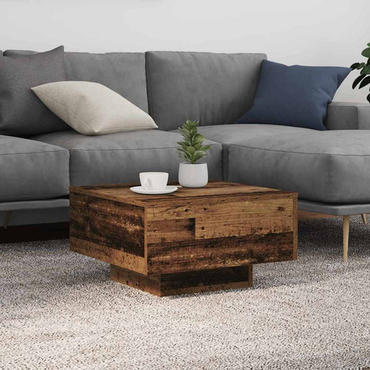 Salontafel Oudhout 55 x 55 x 31 cm Bewerkt hout is nu te koop bij PeponiXL, paradijselijk wonen!