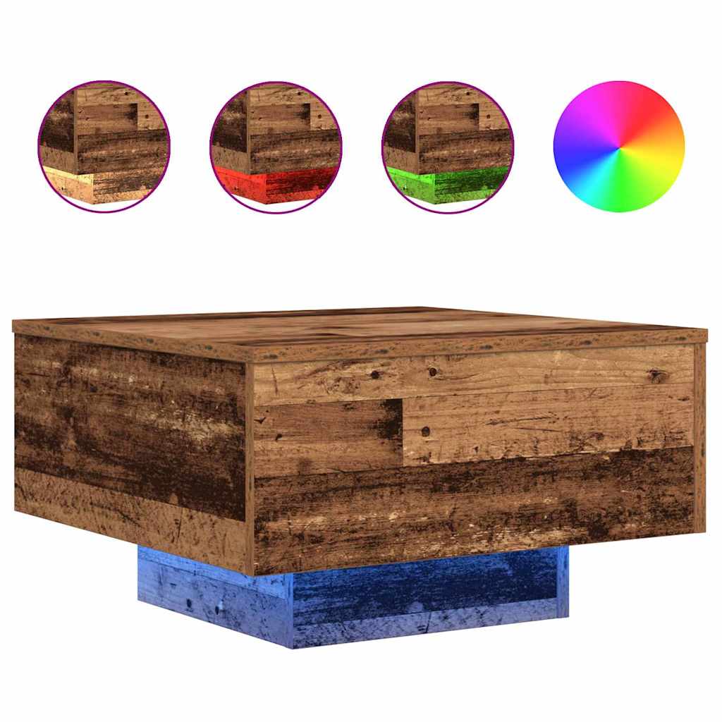 Salontafel Oudhout 55 x 55 x 31 cm Bewerkt hout is nu te koop bij PeponiXL, paradijselijk wonen!