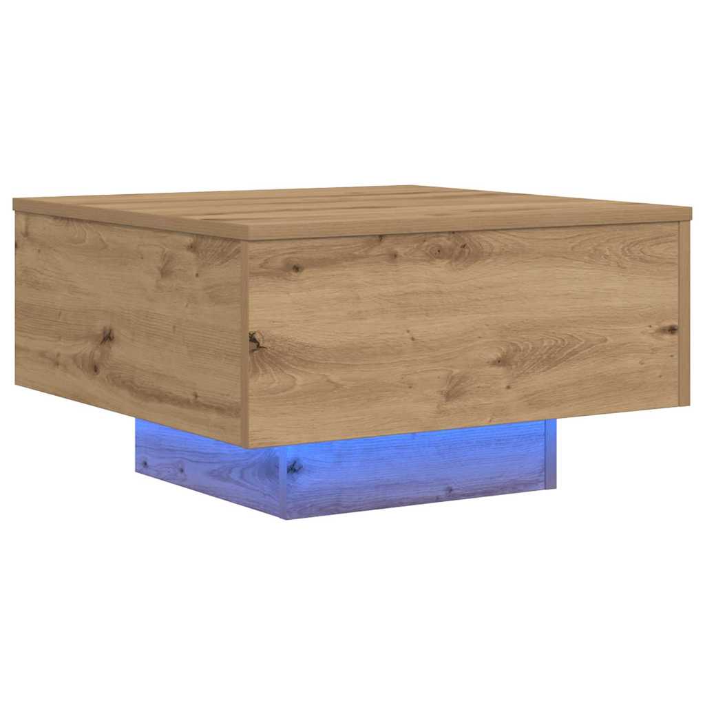 Salontafel Artisan Eiken 55 x 55 x 31 cm Bewerkt hout is nu te koop bij PeponiXL, paradijselijk wonen!