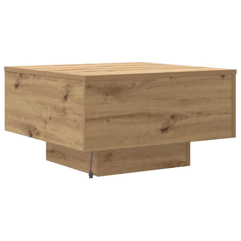 Salontafel Artisan Eiken 55 x 55 x 31 cm Bewerkt hout is nu te koop bij PeponiXL, paradijselijk wonen!