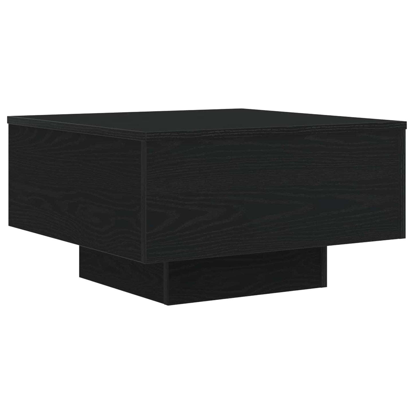 Salontafel Zwart Eiken 55 x 55 x 31 cm Bewerkt hout is nu te koop bij PeponiXL, paradijselijk wonen!
