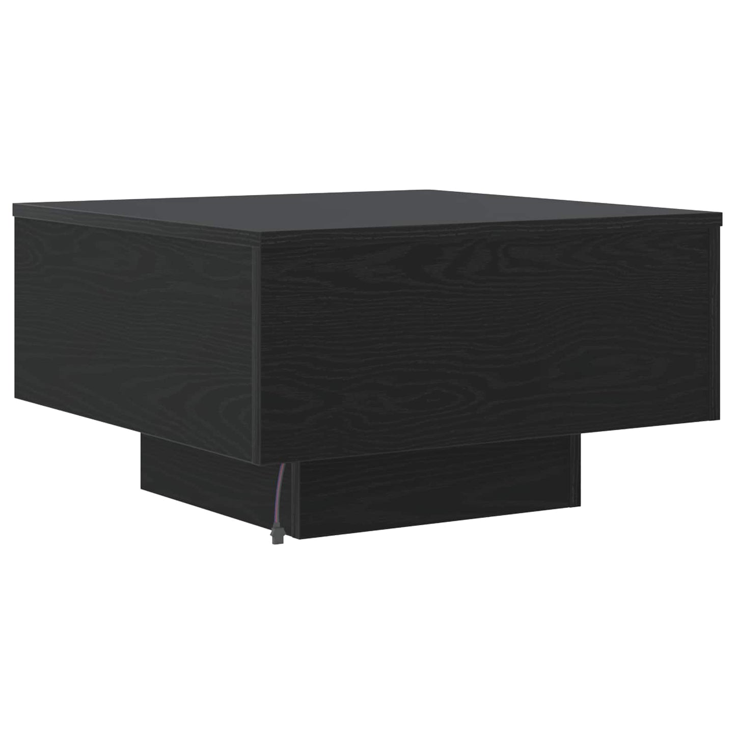 Salontafel Zwart Eiken 55 x 55 x 31 cm Bewerkt hout is nu te koop bij PeponiXL, paradijselijk wonen!