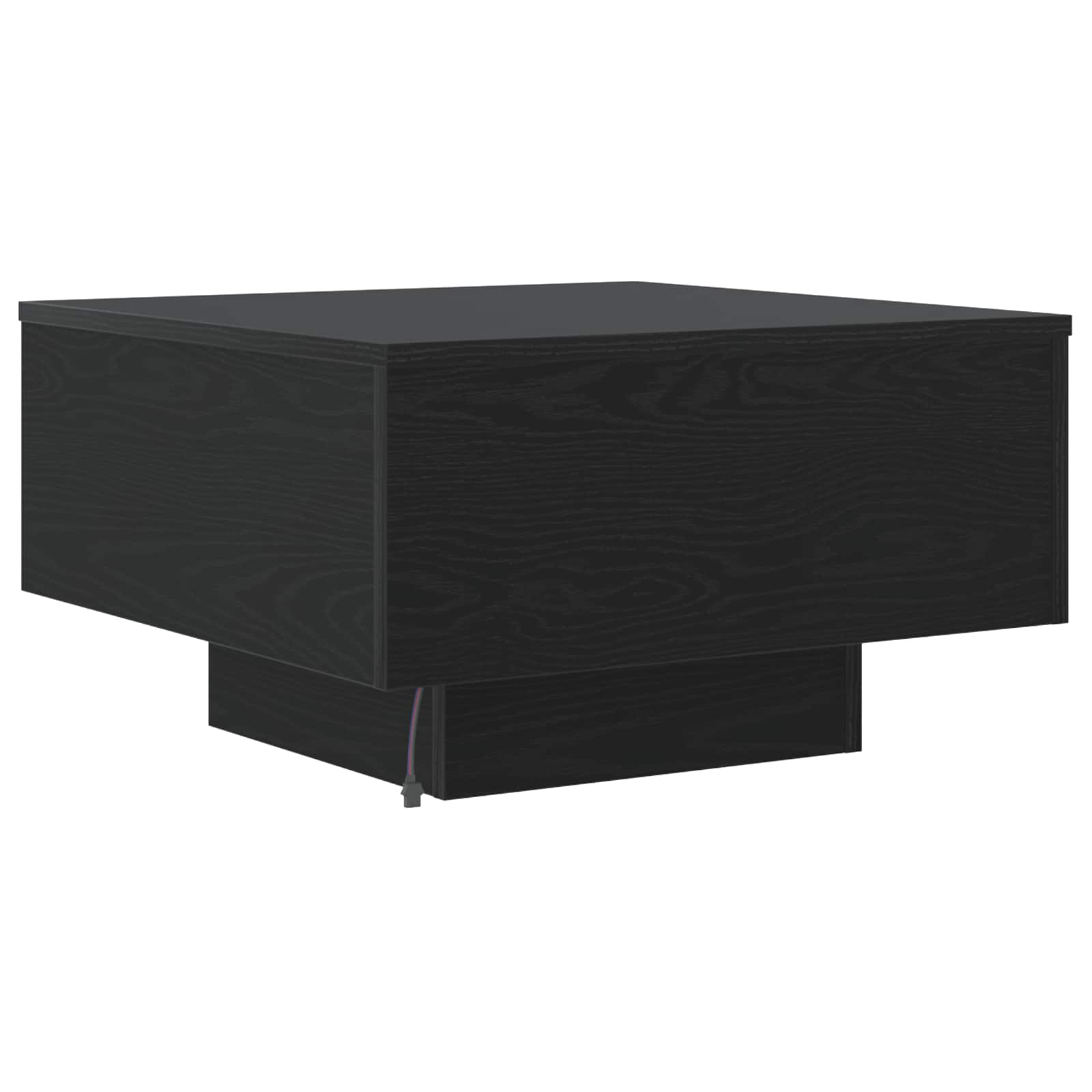 Salontafel Zwart Eiken 55 x 55 x 31 cm Bewerkt hout is nu te koop bij PeponiXL, paradijselijk wonen!