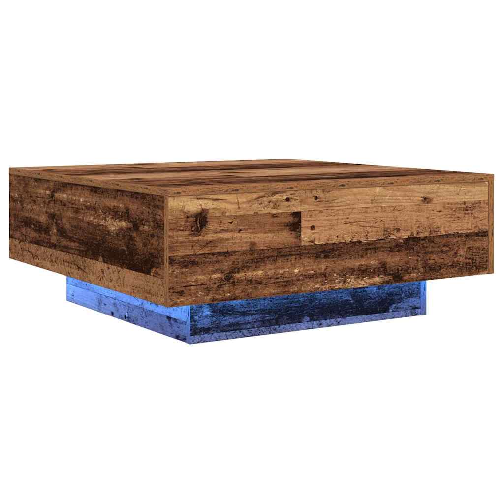 Salontafel Oud Hout en Blauw 80 x 80 x 31 cm Bewerkt hout is nu te koop bij PeponiXL, paradijselijk wonen!