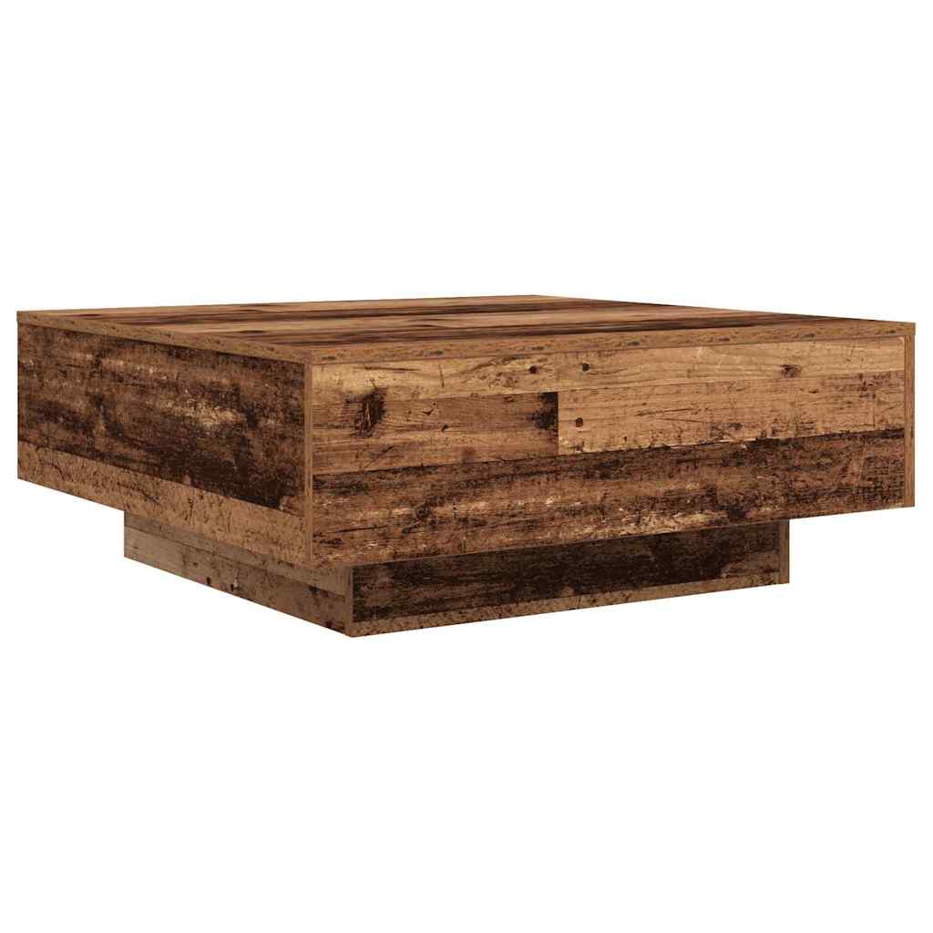 Salontafel Oud Hout en Blauw 80 x 80 x 31 cm Bewerkt hout is nu te koop bij PeponiXL, paradijselijk wonen!