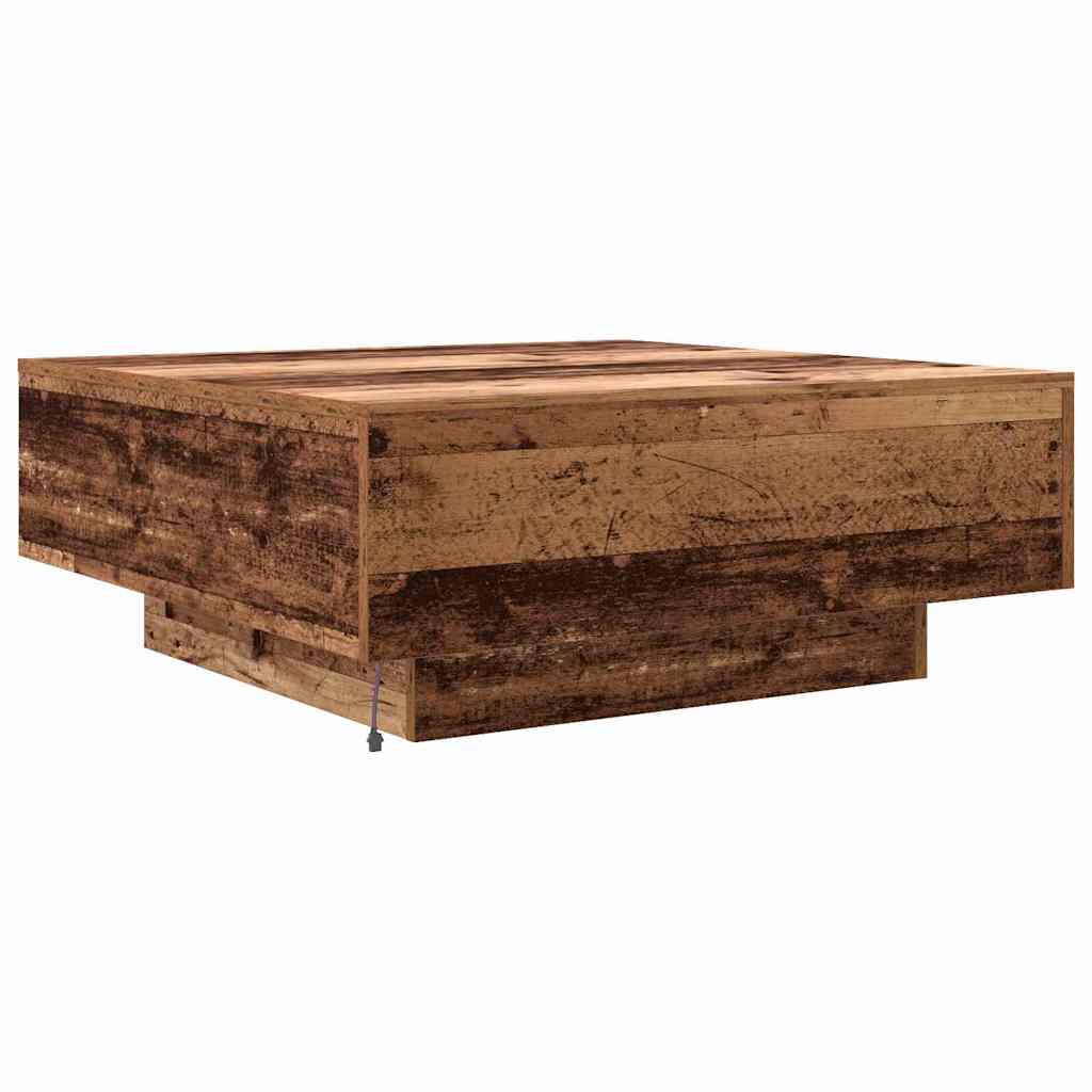 Salontafel Oud Hout en Blauw 80 x 80 x 31 cm Bewerkt hout is nu te koop bij PeponiXL, paradijselijk wonen!