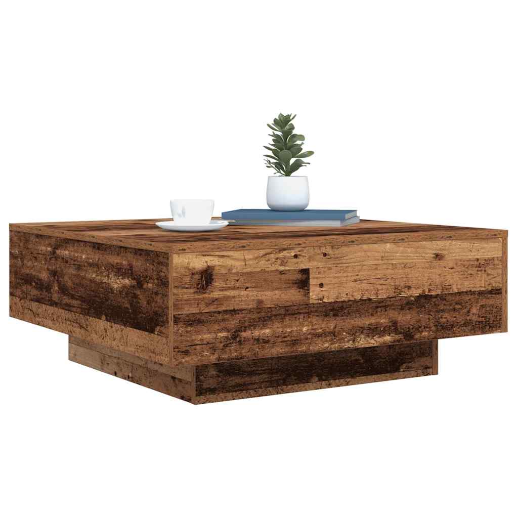Salontafel Oud Hout en Blauw 80 x 80 x 31 cm Bewerkt hout is nu te koop bij PeponiXL, paradijselijk wonen!