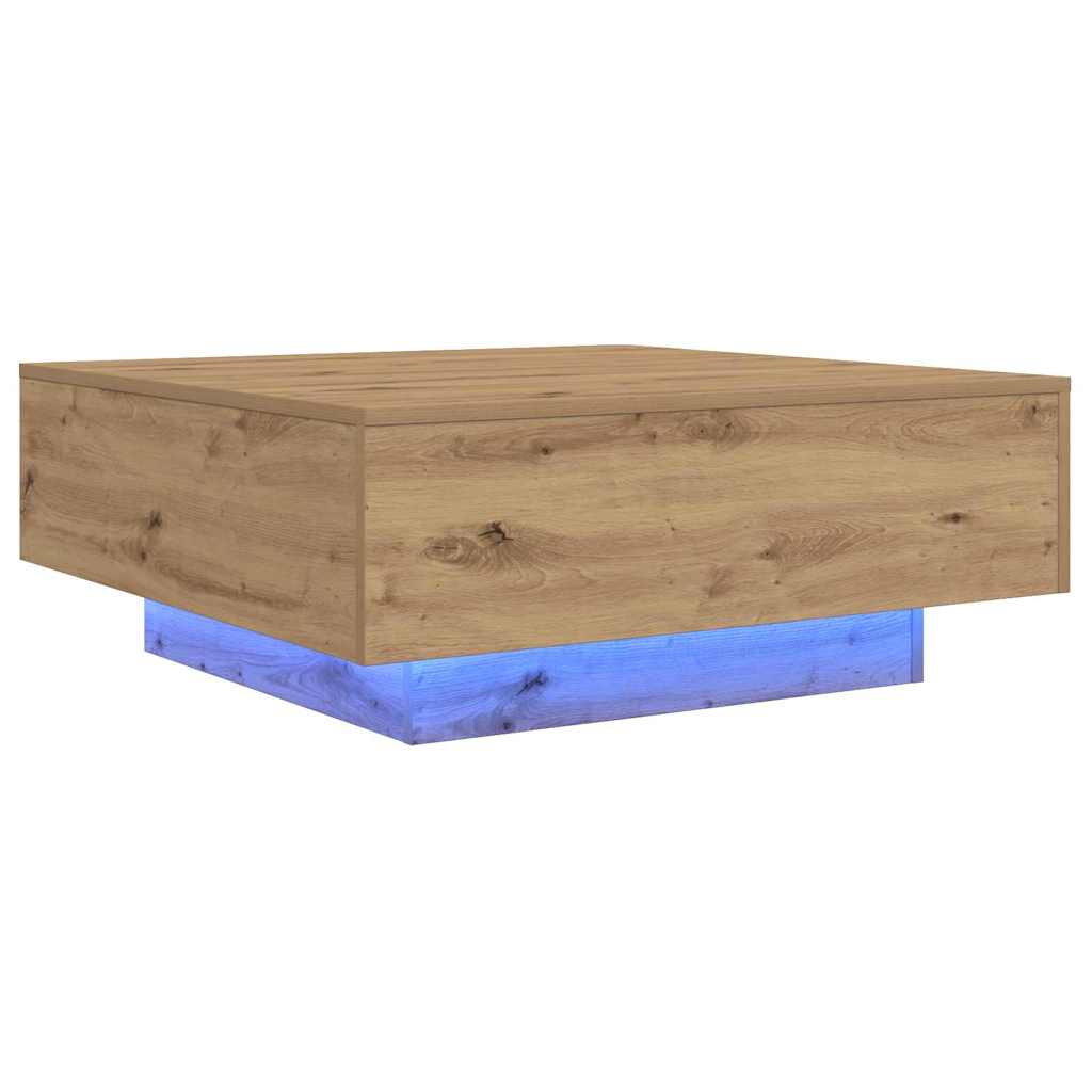 Salontafel Artisan Eiken 80 x 80 x 31 cm Bewerkt hout is nu te koop bij PeponiXL, paradijselijk wonen!