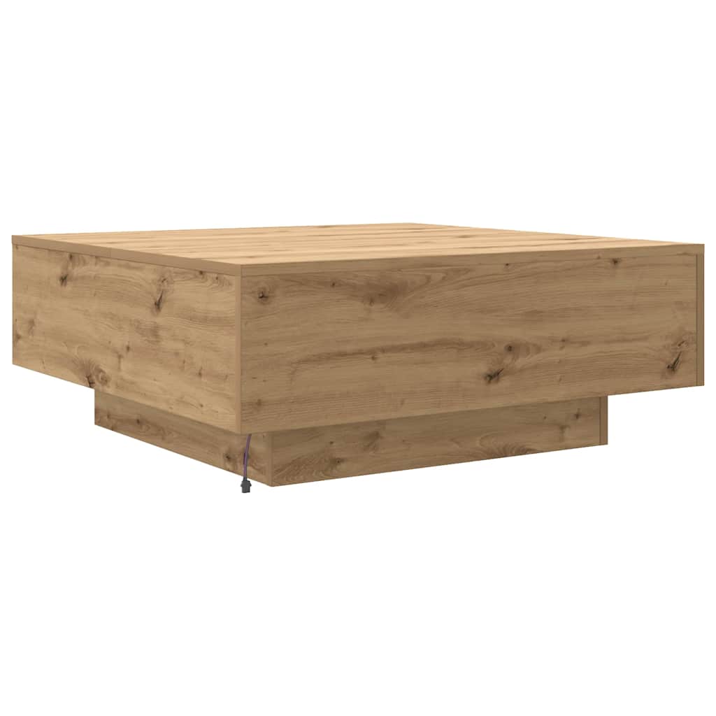 Salontafel Artisan Eiken 80 x 80 x 31 cm Bewerkt hout is nu te koop bij PeponiXL, paradijselijk wonen!