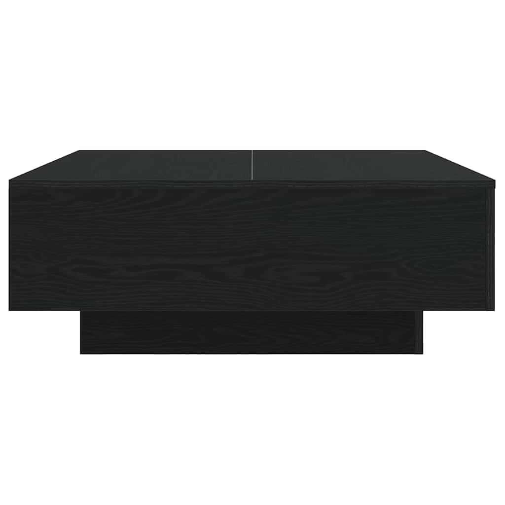 Salontafel Zwart Eiken 80 x 80 x 31 cm Bewerkt hout is nu te koop bij PeponiXL, paradijselijk wonen!