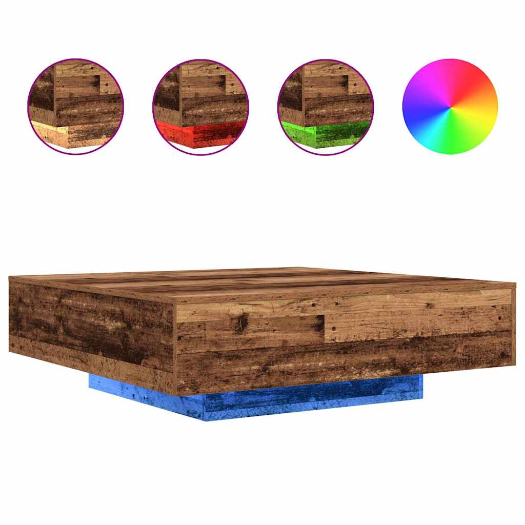 Salontafel Oudhout 100 x 100 x 31 cm Bewerkt hout is nu te koop bij PeponiXL, paradijselijk wonen!