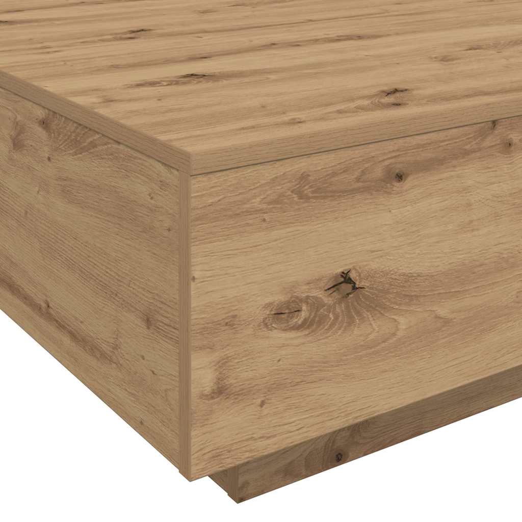 Salontafel Artisan Eiken 100 x 100 x 31 cm Bewerkt hout is nu te koop bij PeponiXL, paradijselijk wonen!