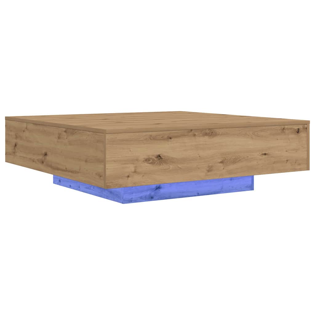 Salontafel Artisan Eiken 100 x 100 x 31 cm Bewerkt hout is nu te koop bij PeponiXL, paradijselijk wonen!