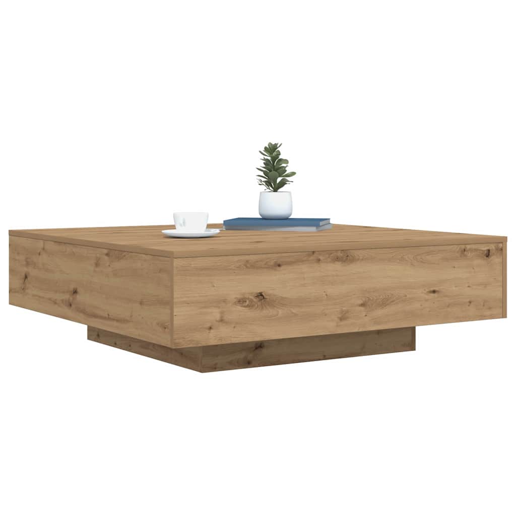 Salontafel Artisan Eiken 100 x 100 x 31 cm Bewerkt hout is nu te koop bij PeponiXL, paradijselijk wonen!
