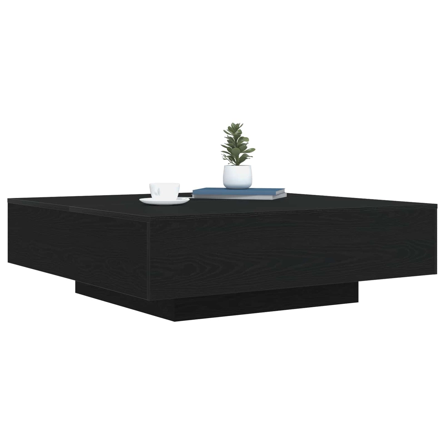 Salontafel Zwart Eiken 100 x 100 x 31 cm Bewerkt hout is nu te koop bij PeponiXL, paradijselijk wonen!