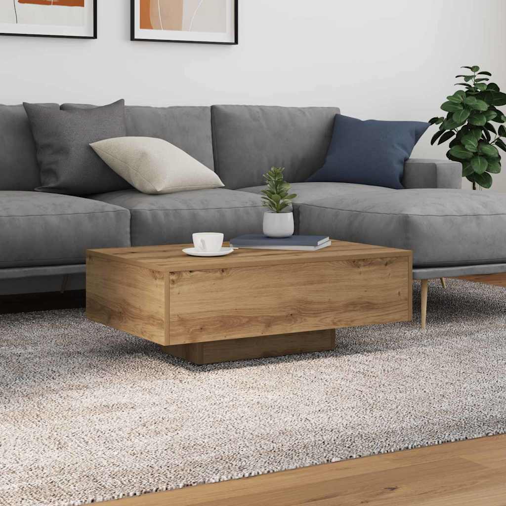Salontafel Artisan Eiken 85 x 55 x 31 cm Bewerkt hout is nu te koop bij PeponiXL, paradijselijk wonen!