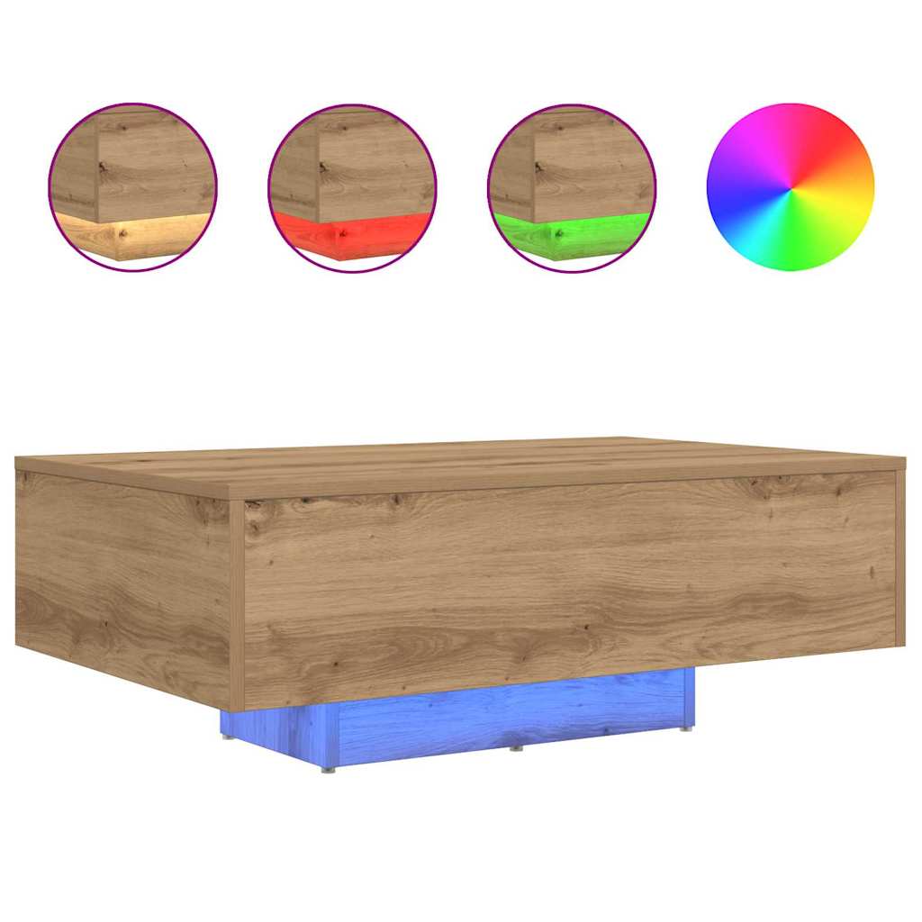 Salontafel Artisan Eiken 85 x 55 x 31 cm Bewerkt hout is nu te koop bij PeponiXL, paradijselijk wonen!