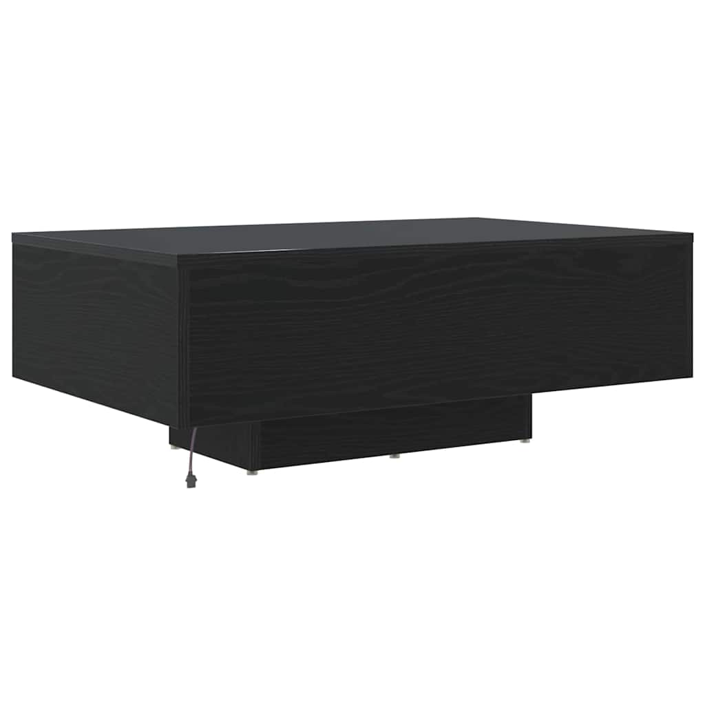 Salontafel Zwart Eiken 85 x 55 x 31 cm Bewerkt hout is nu te koop bij PeponiXL, paradijselijk wonen!