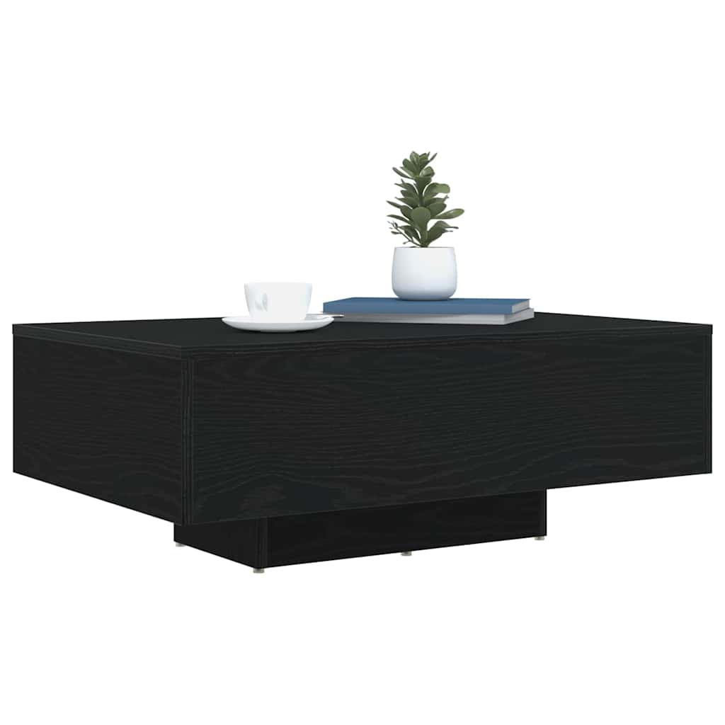 Salontafel Zwart Eiken 85 x 55 x 31 cm Bewerkt hout is nu te koop bij PeponiXL, paradijselijk wonen!