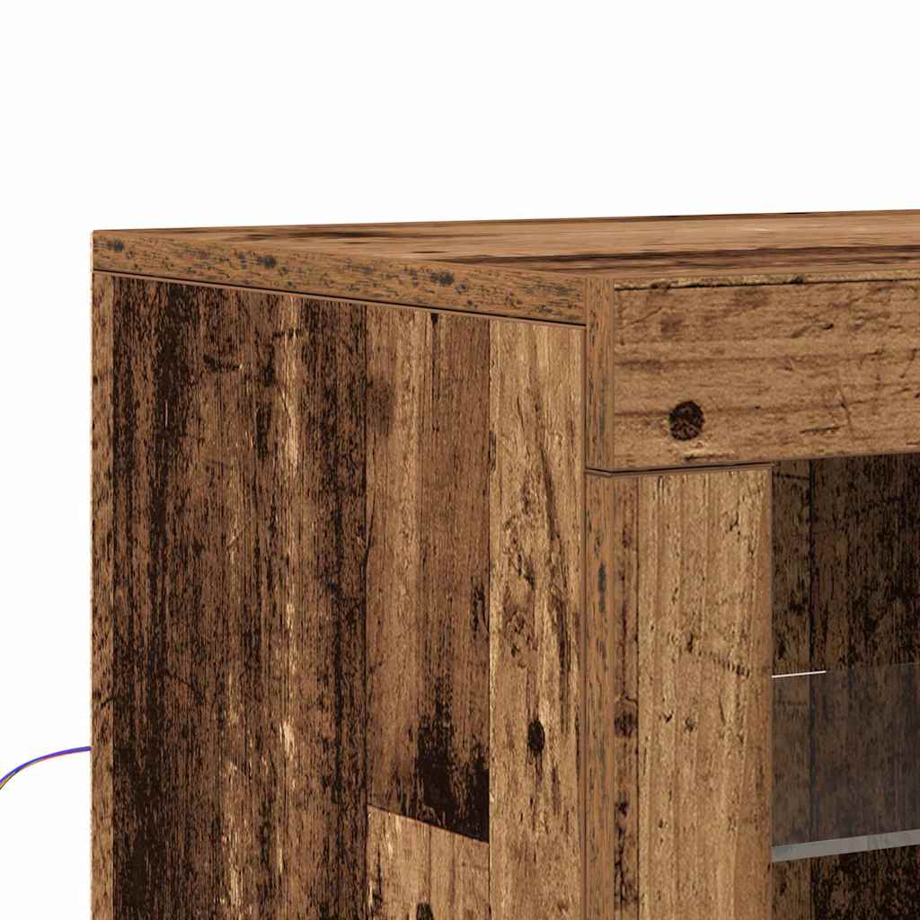 LED Sideboard Bruin 60,5 x 37 x 67 cm Bewerkt hout is nu te koop bij PeponiXL, paradijselijk wonen!