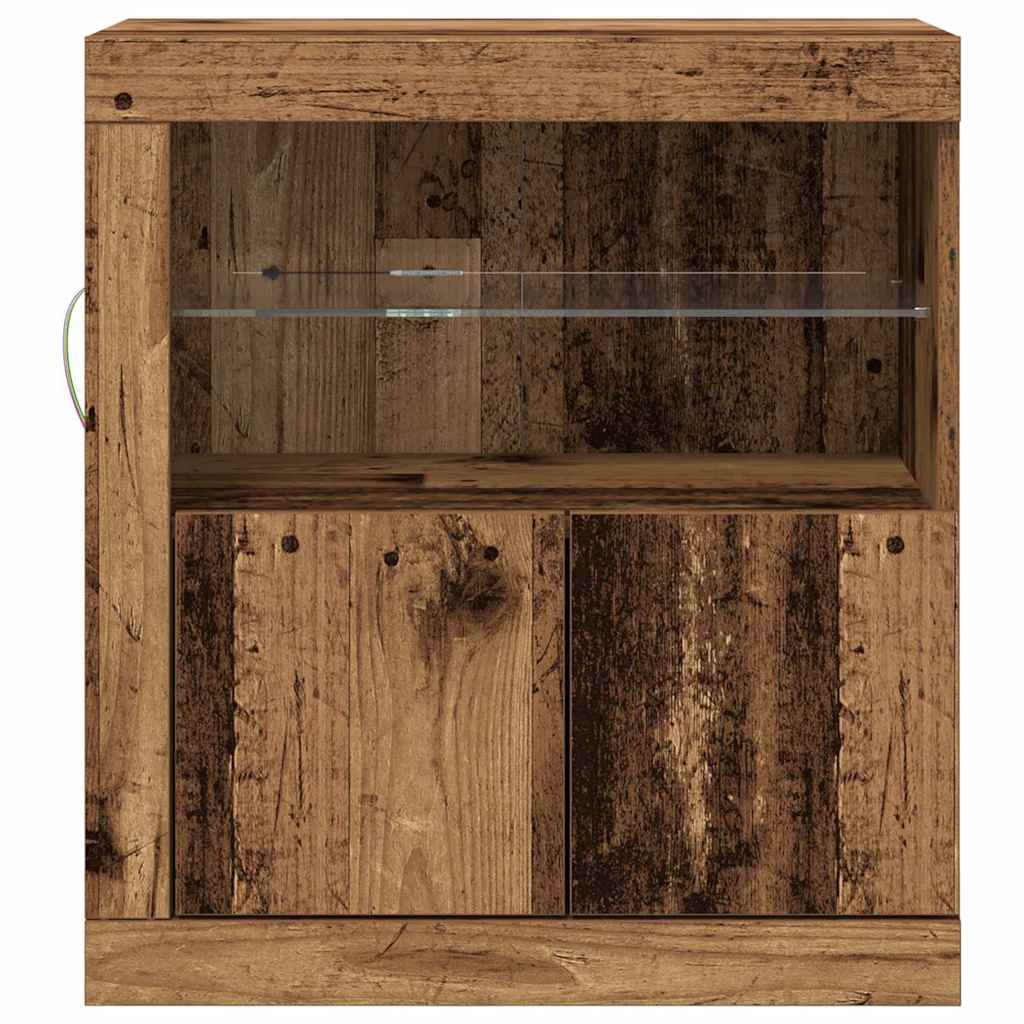 LED Sideboard Bruin 60,5 x 37 x 67 cm Bewerkt hout is nu te koop bij PeponiXL, paradijselijk wonen!