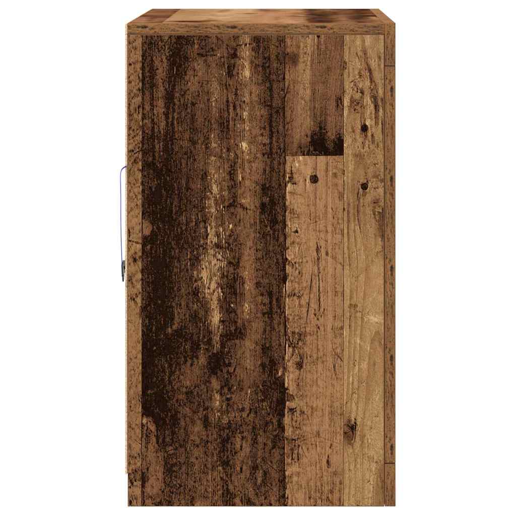 LED Sideboard Bruin 60,5 x 37 x 67 cm Bewerkt hout is nu te koop bij PeponiXL, paradijselijk wonen!