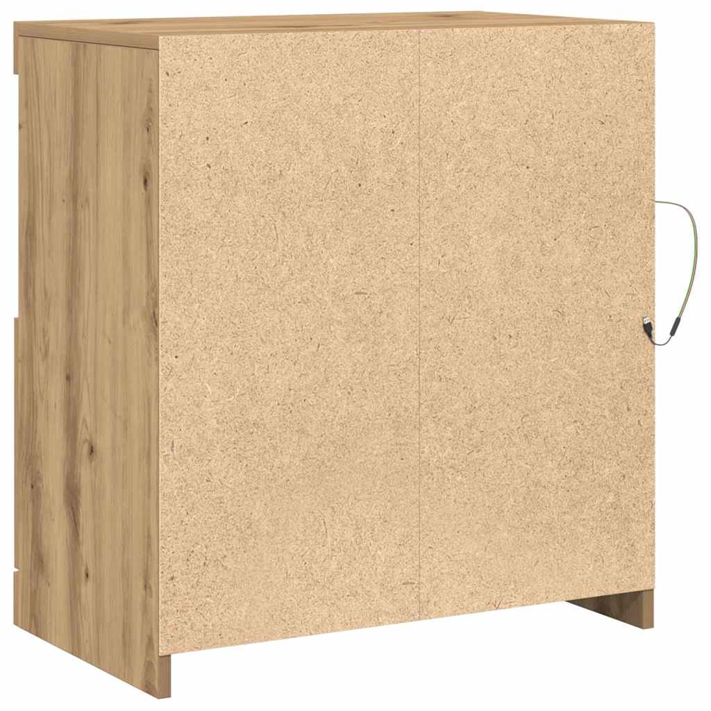LED Sideboard Bruin 60,5 x 37 x 67 cm Bewerkt hout is nu te koop bij PeponiXL, paradijselijk wonen!