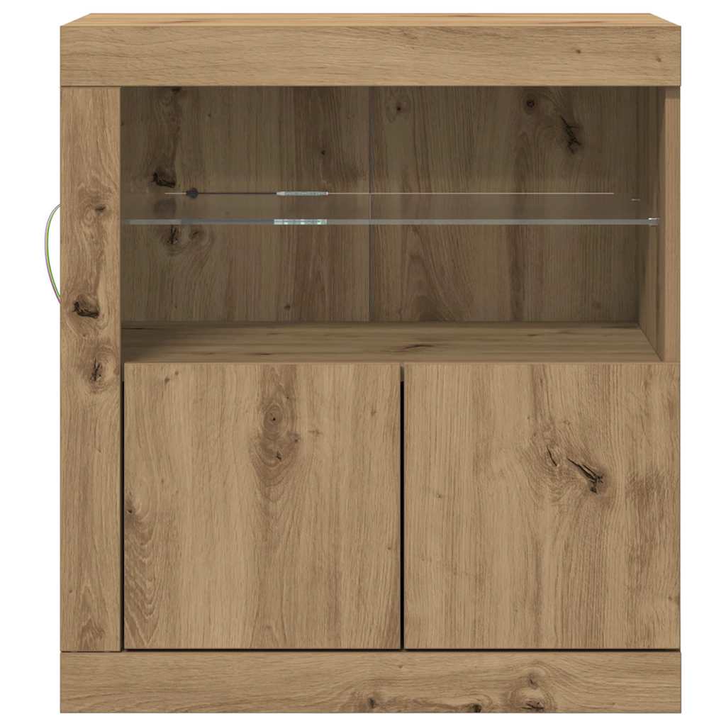 LED Sideboard Bruin 60,5 x 37 x 67 cm Bewerkt hout is nu te koop bij PeponiXL, paradijselijk wonen!