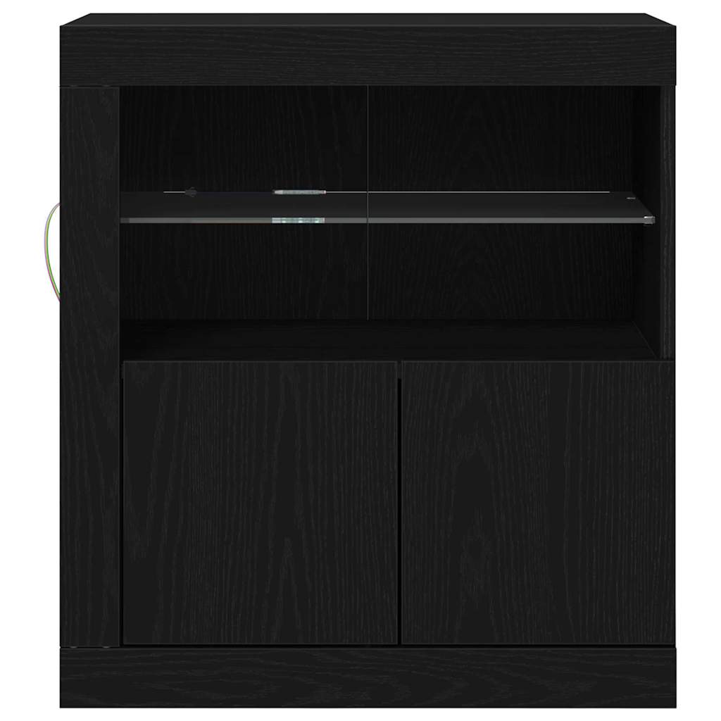 LED Sideboard Zwart 60,5 x 37 x 67 cm Bewerkt hout is nu te koop bij PeponiXL, paradijselijk wonen!