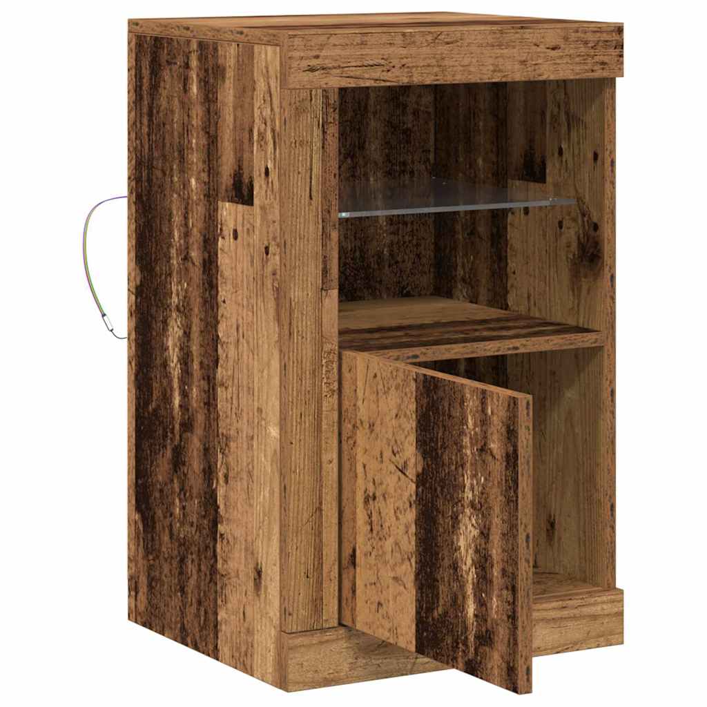 LED Sideboard 2 pcs Oudhout 41 x 37 x 67 cm Bewerkt hout is nu te koop bij PeponiXL, paradijselijk wonen!