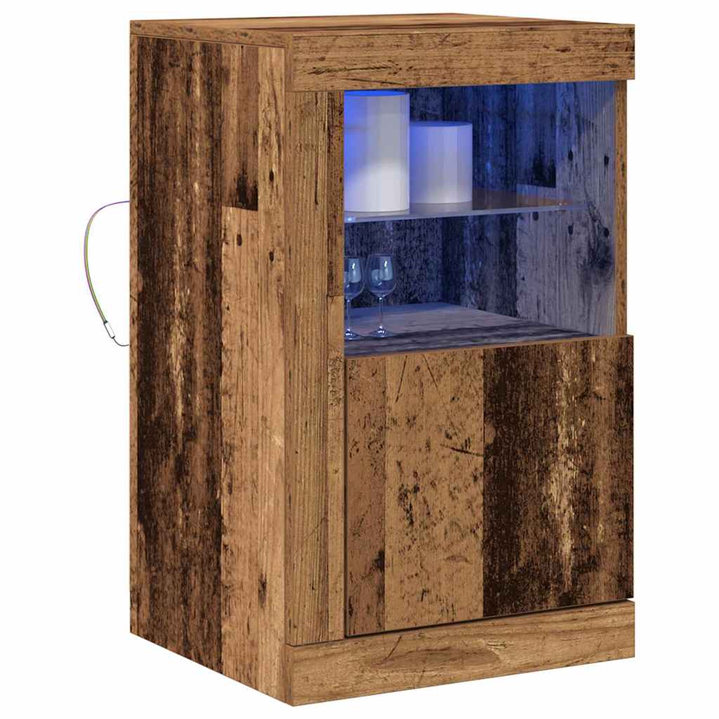 LED Sideboard 2 pcs Oudhout 41 x 37 x 67 cm Bewerkt hout is nu te koop bij PeponiXL, paradijselijk wonen!