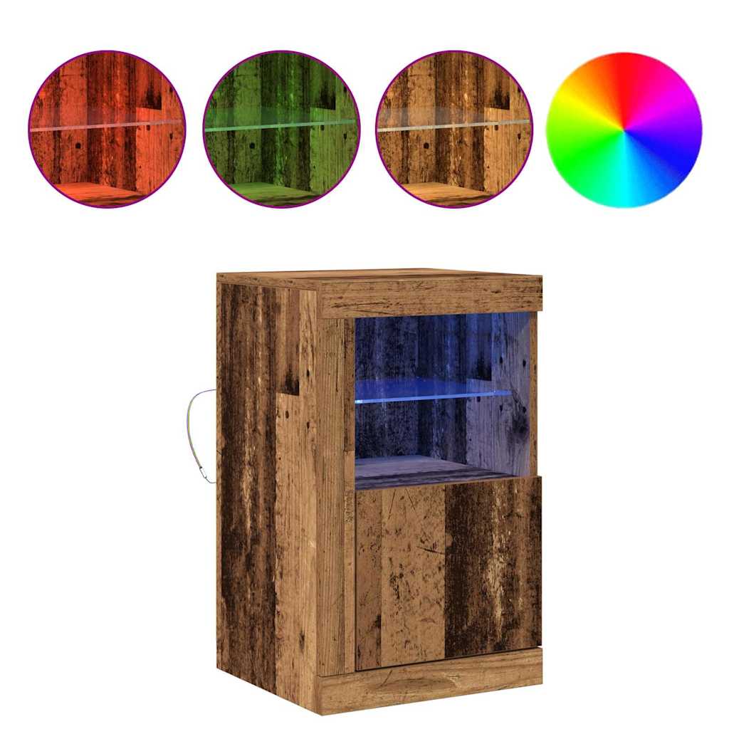 LED Sideboard 2 pcs Oudhout 41 x 37 x 67 cm Bewerkt hout is nu te koop bij PeponiXL, paradijselijk wonen!