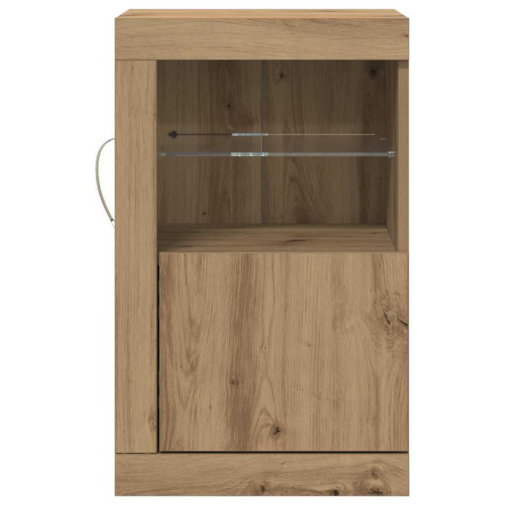 LED Sideboard 2 pcs Artisan Eiken 41 x 37 x 67 cm Bewerkt hout is nu te koop bij PeponiXL, paradijselijk wonen!