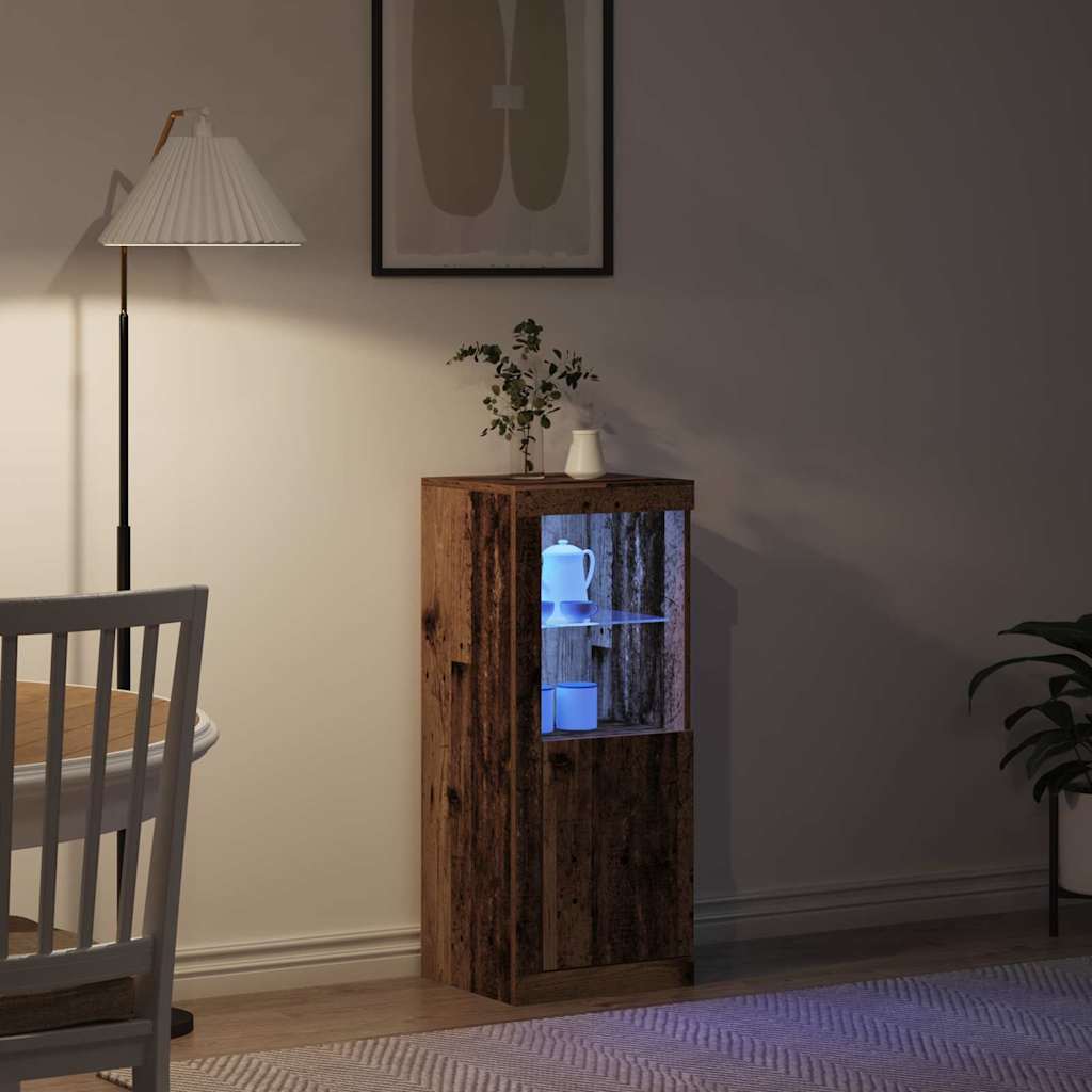 LED Sideboard Bruin 41 x 37 x 100 cm Bewerkt hout is nu te koop bij PeponiXL, paradijselijk wonen!