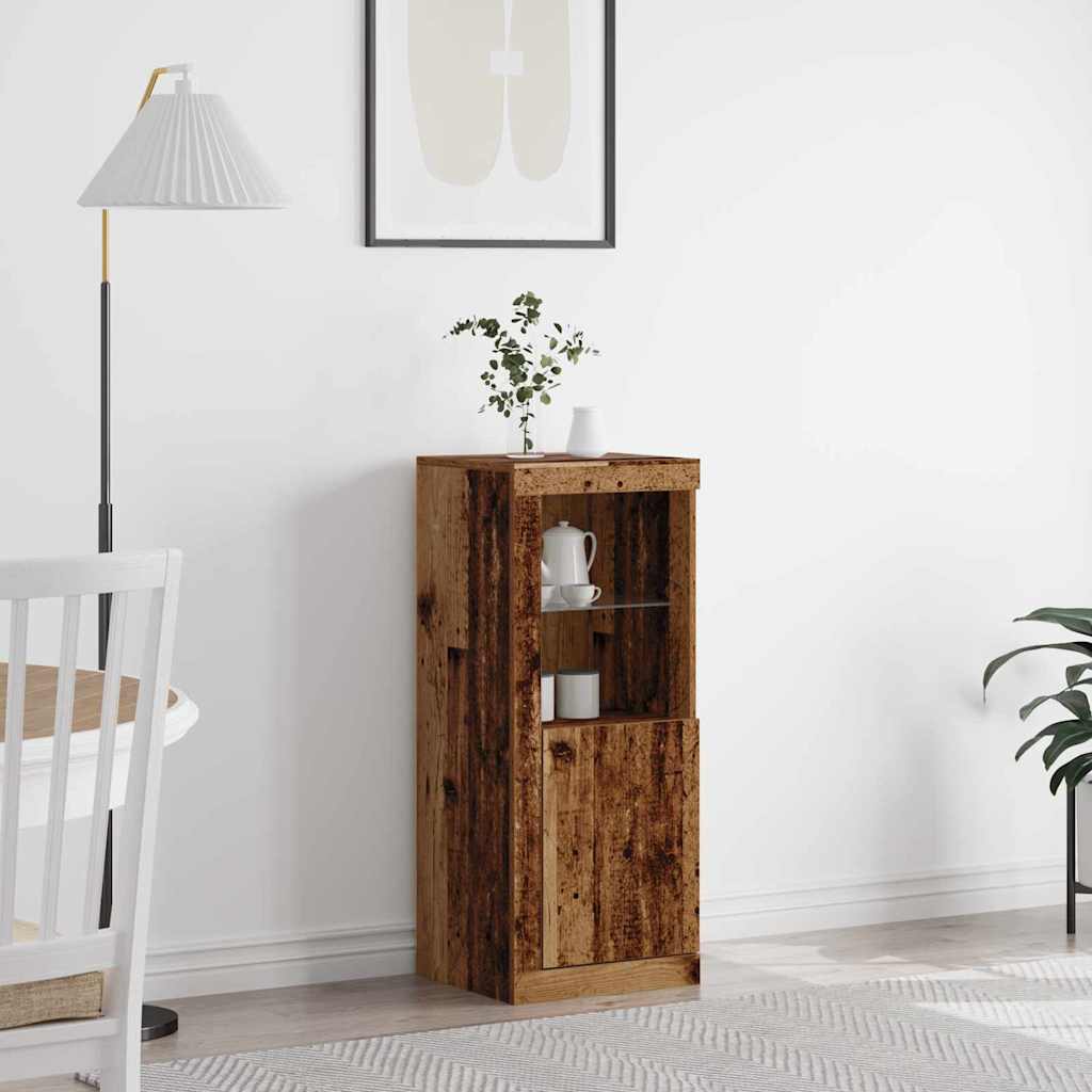 LED Sideboard Bruin 41 x 37 x 100 cm Bewerkt hout is nu te koop bij PeponiXL, paradijselijk wonen!