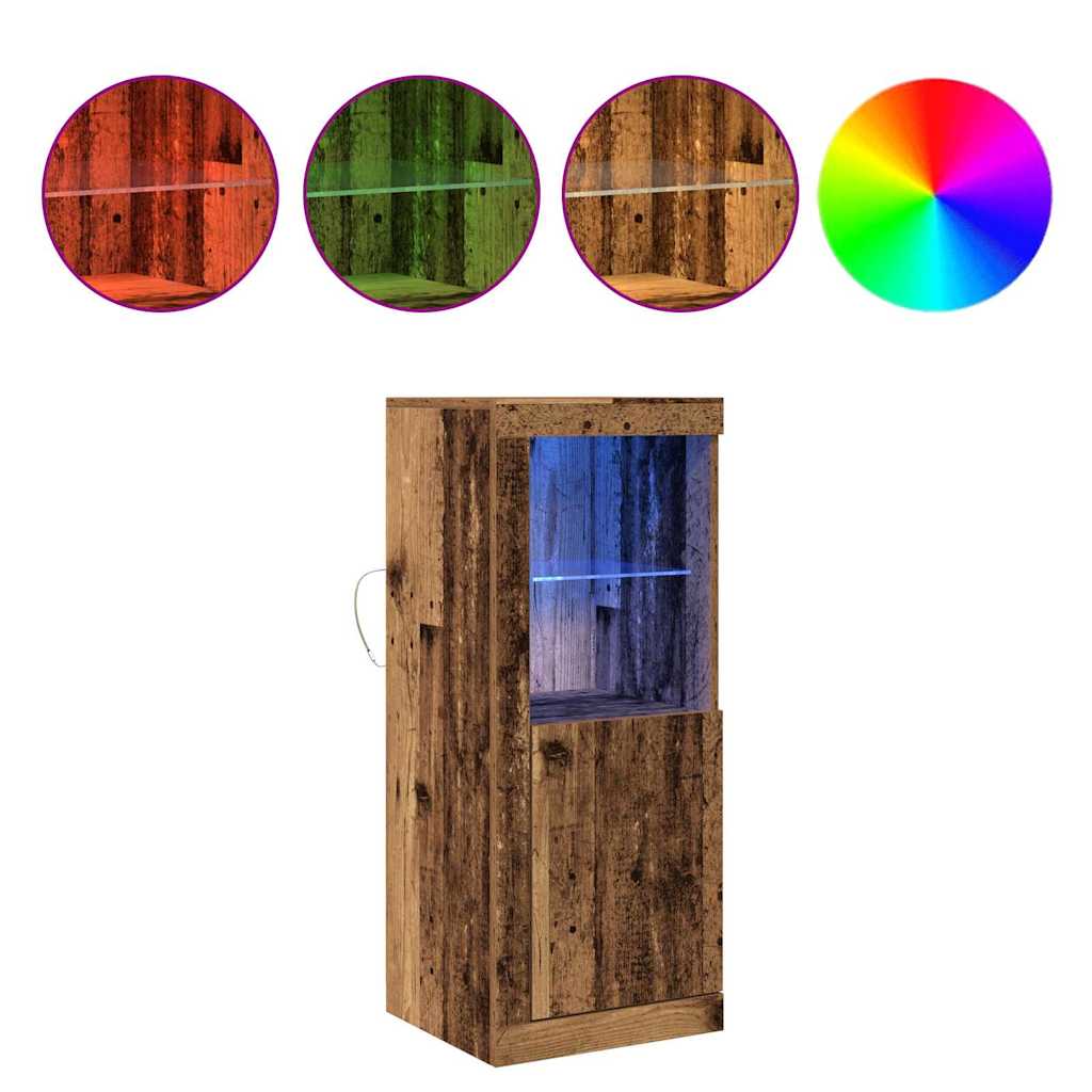 LED Sideboard Bruin 41 x 37 x 100 cm Bewerkt hout is nu te koop bij PeponiXL, paradijselijk wonen!